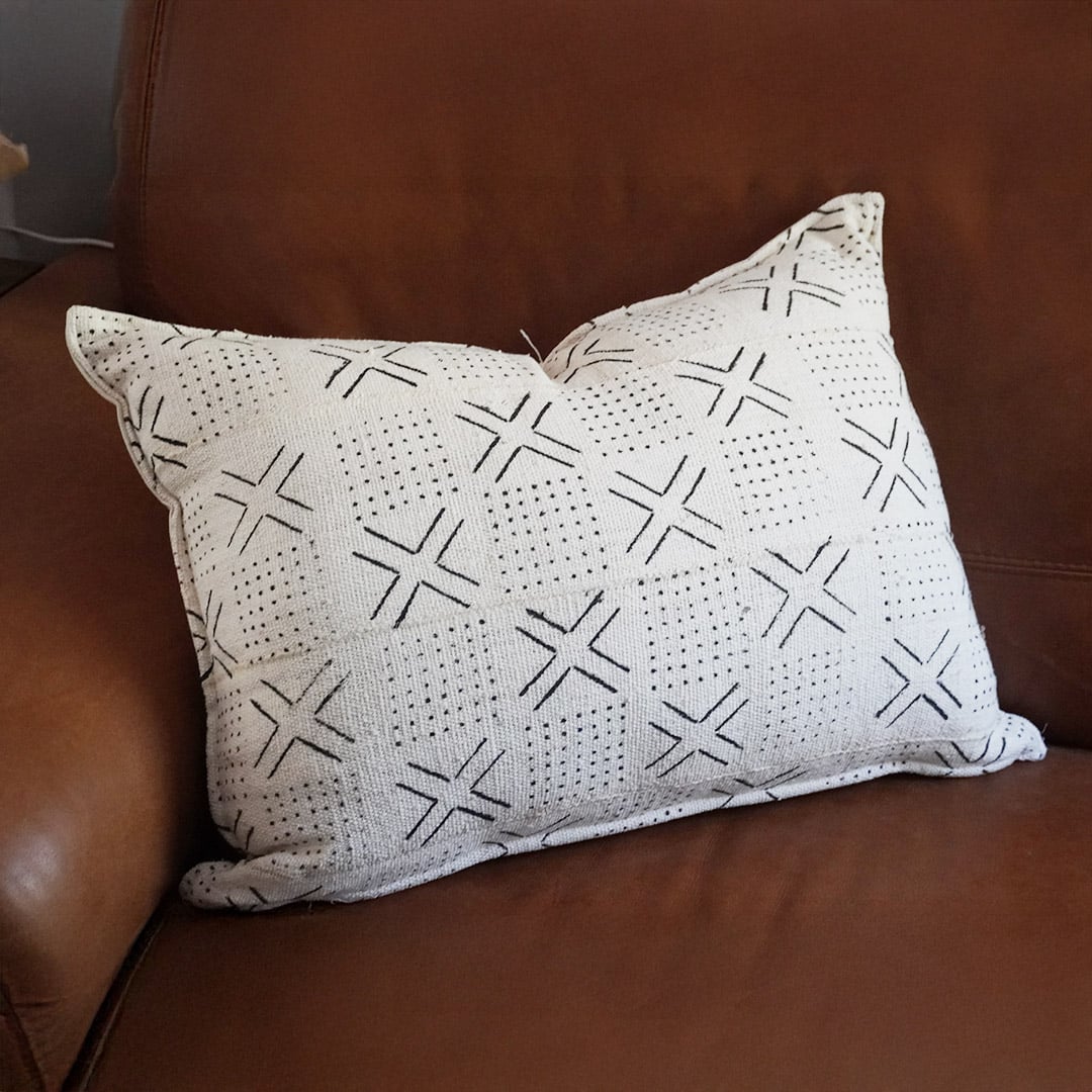 Salu-Mud Cloth Cushions - White
