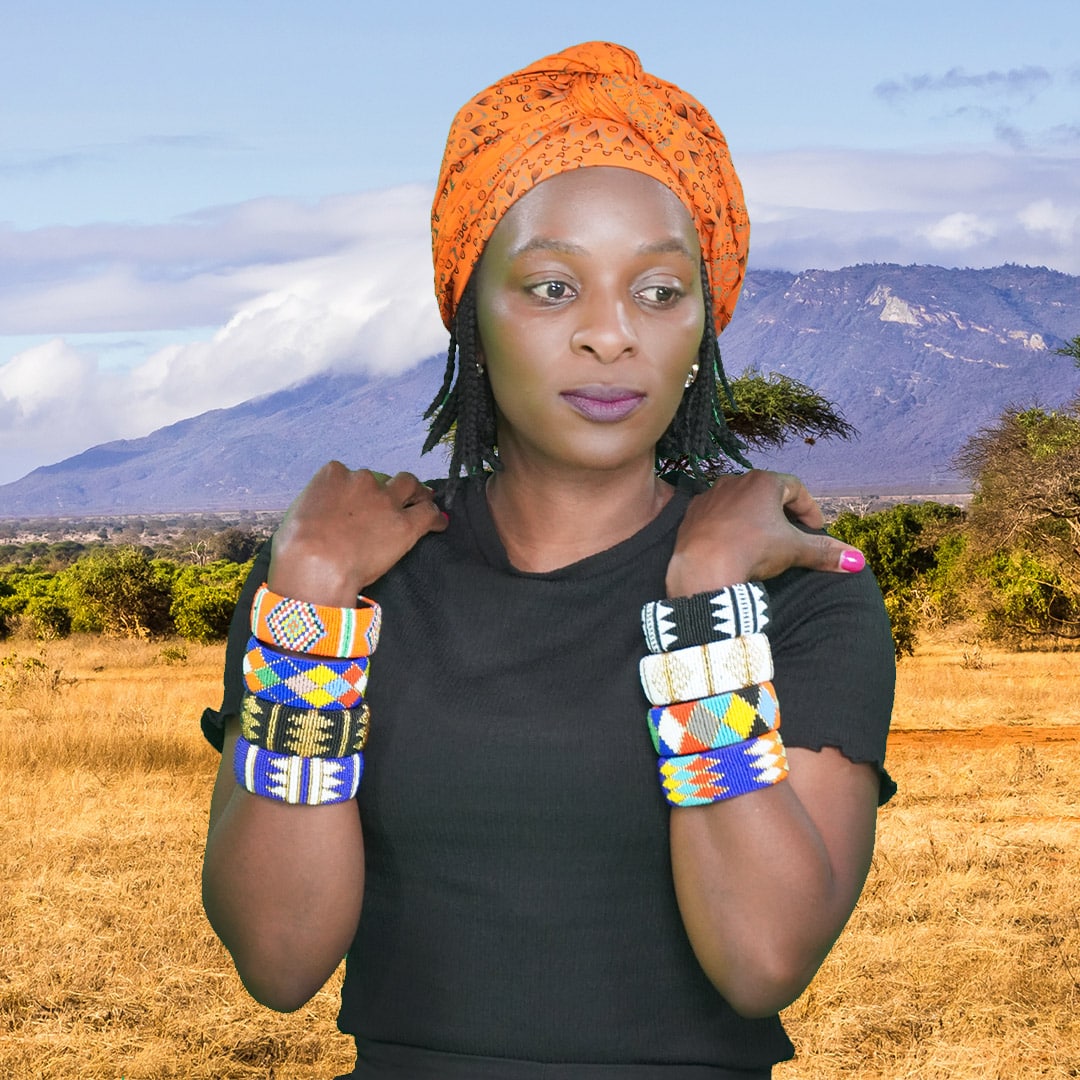 Beaded Thick Bangles