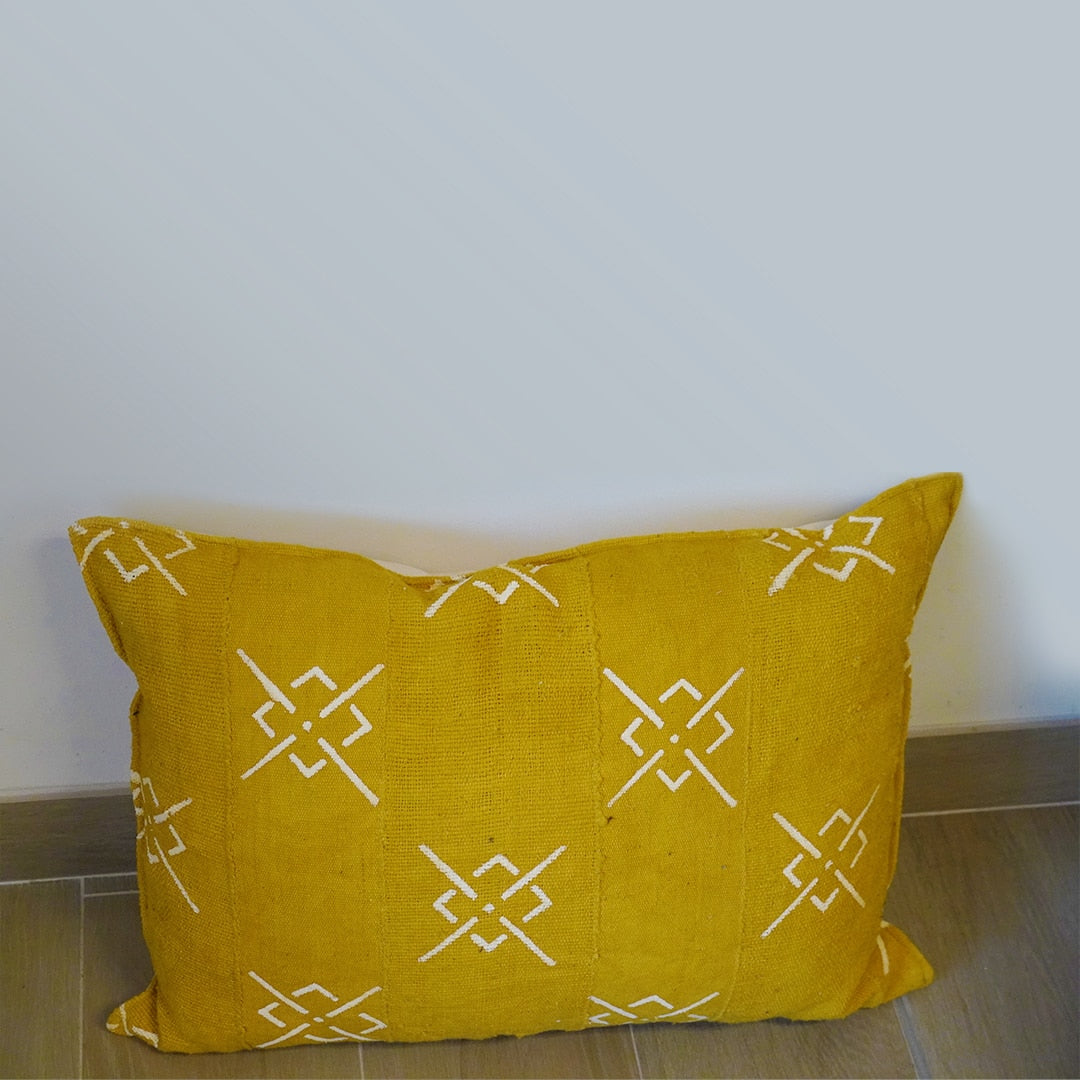 Salu-Mud Cloth Cushions - Mustard