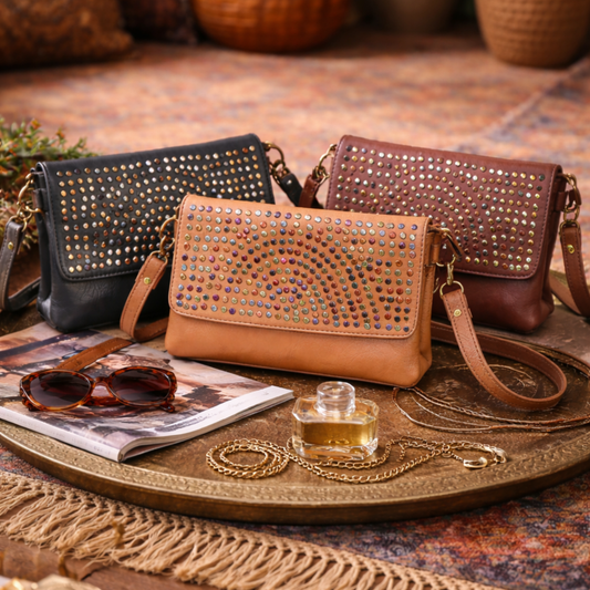 Leather crossbody clutch