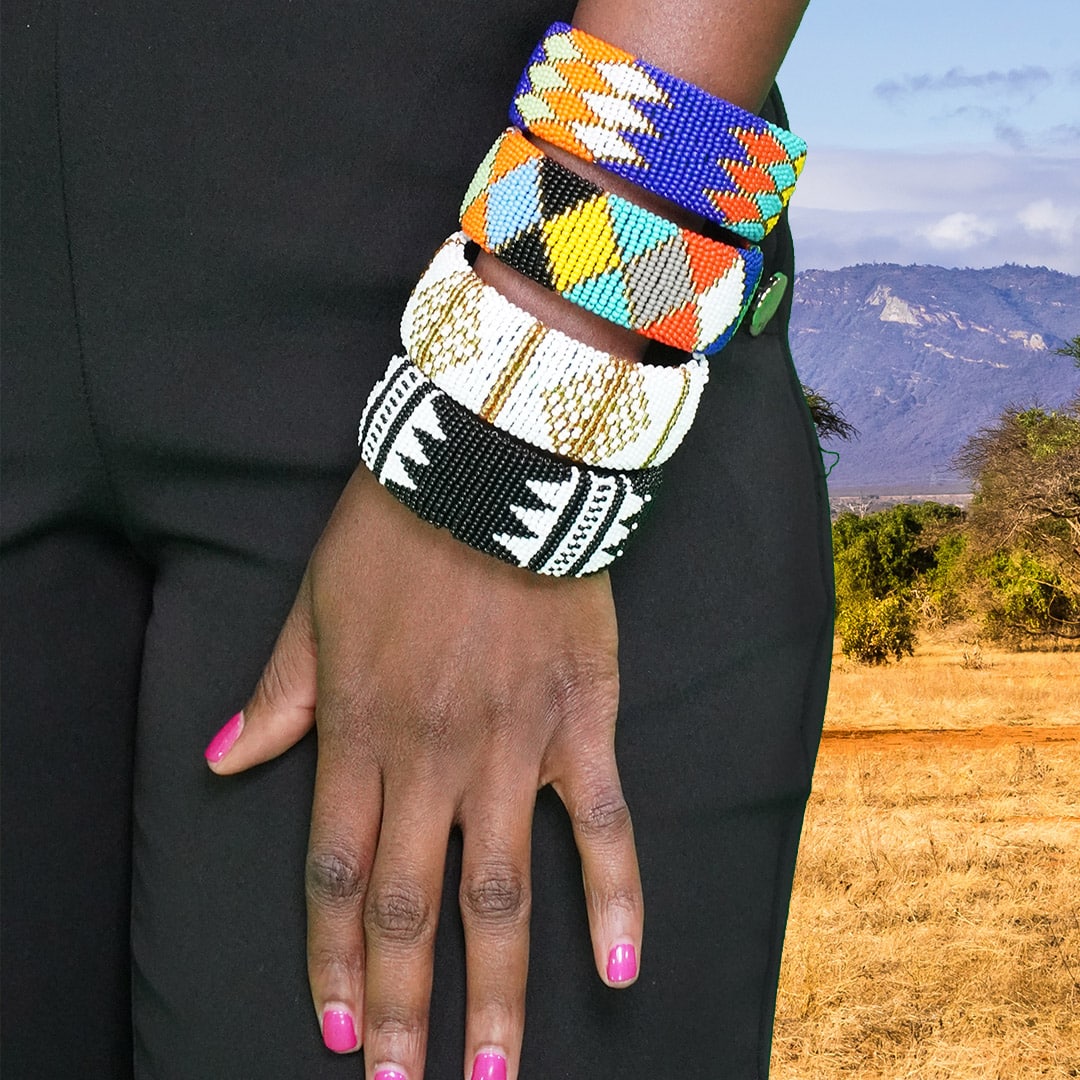 Beaded Thick Bangles