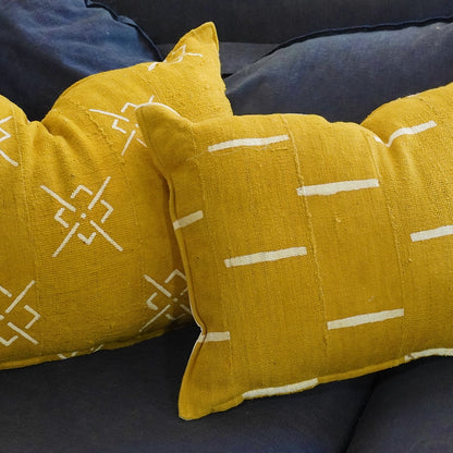 Salu-Mud Cloth Cushions - Mustard