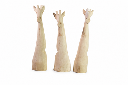 Sculpted Giraffe Heads - set of three