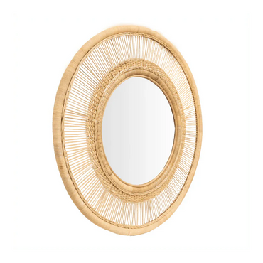 Round Cane Mirror