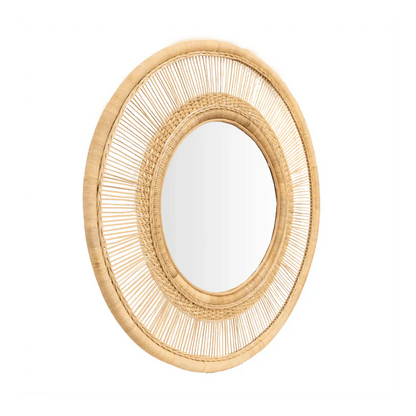 Round Cane Mirror