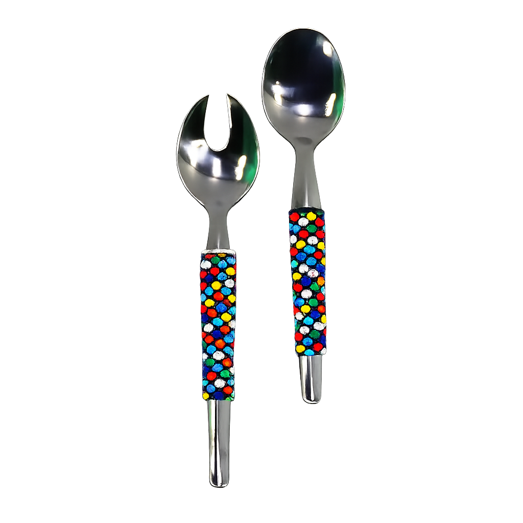 Zulu Beaded Salad Servers