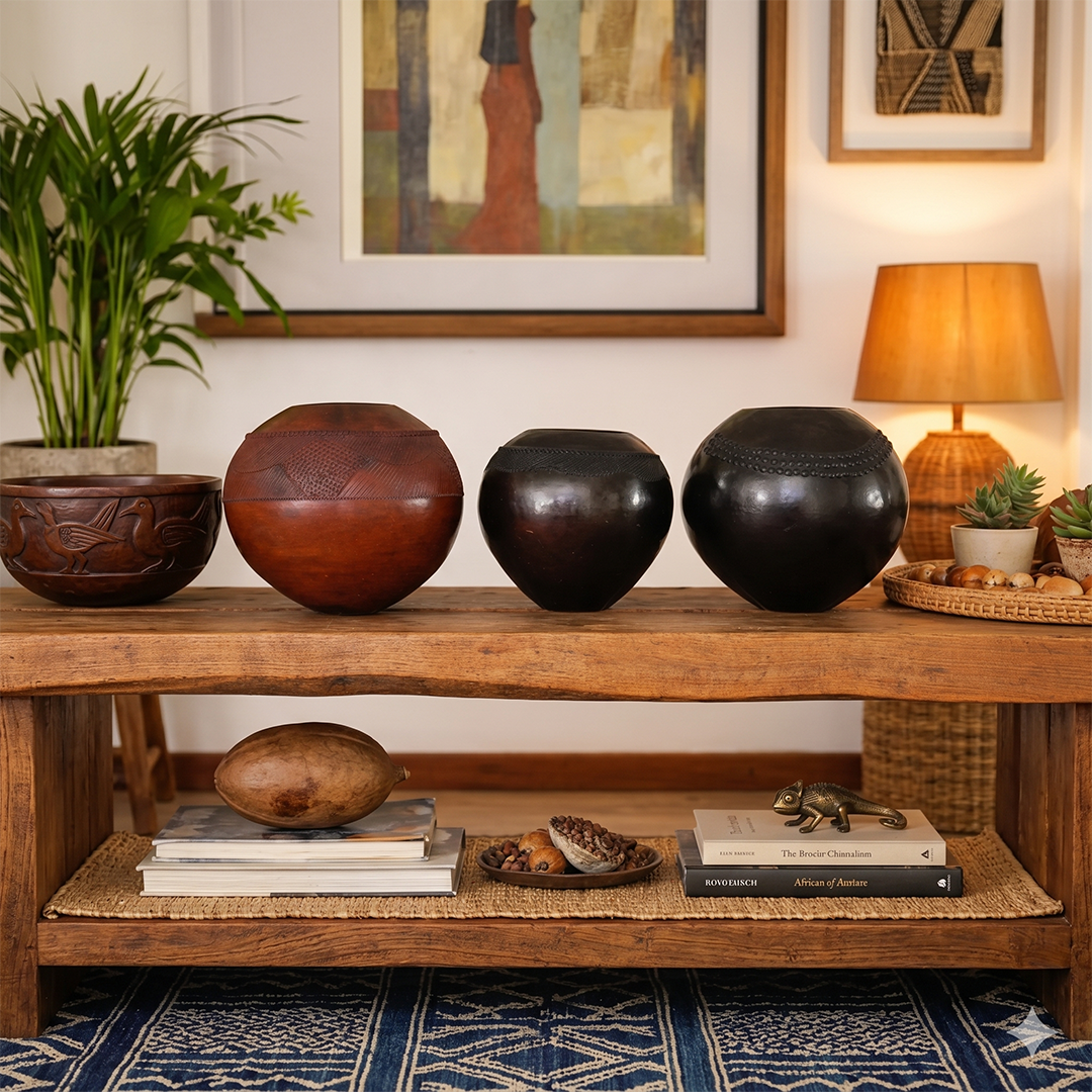 Handcrafted African Gourd Pots