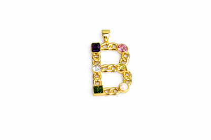 Gemstone Pendant Initial