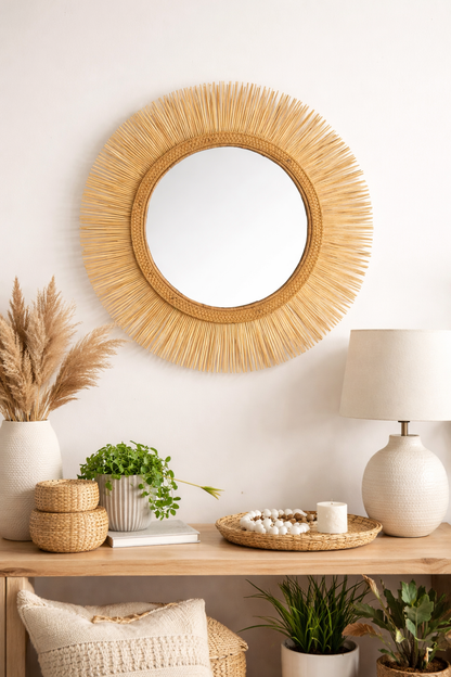 Sunburst Cane Mirror