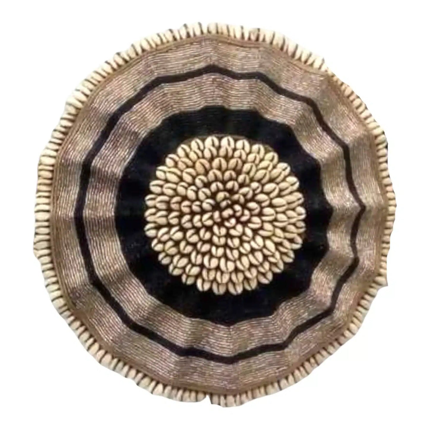 African Beaded Shield - Gold and black