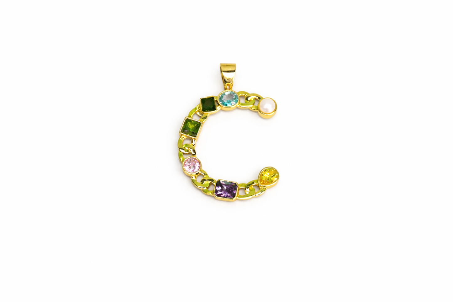 Gemstone Pendant Initial