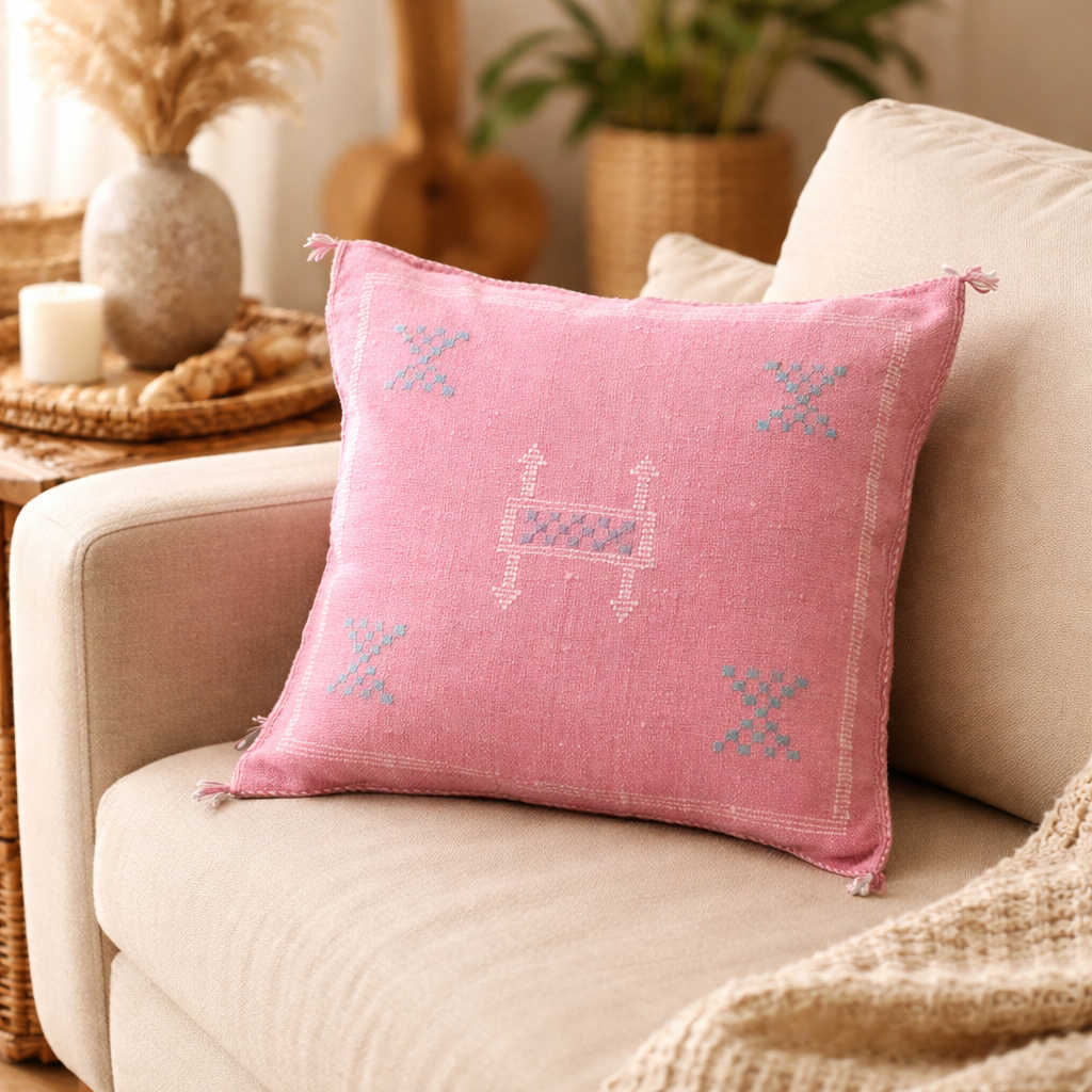 Moroccan Cactus Silk Pillow Cushion Cover