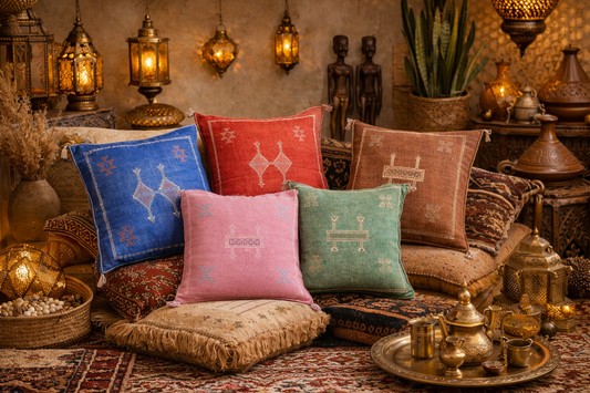 Moroccan Cactus Silk Pillow Cushion Cover