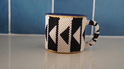 Beaded Enamel Coffee Mugs
