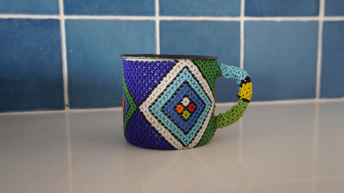 Beaded Enamel Coffee Mugs