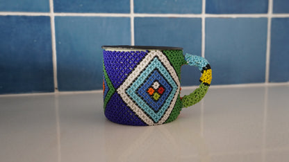 Beaded Enamel Coffee Mugs