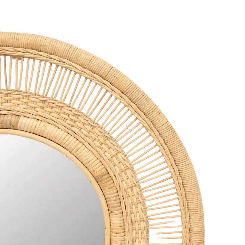 Round Cane Mirror