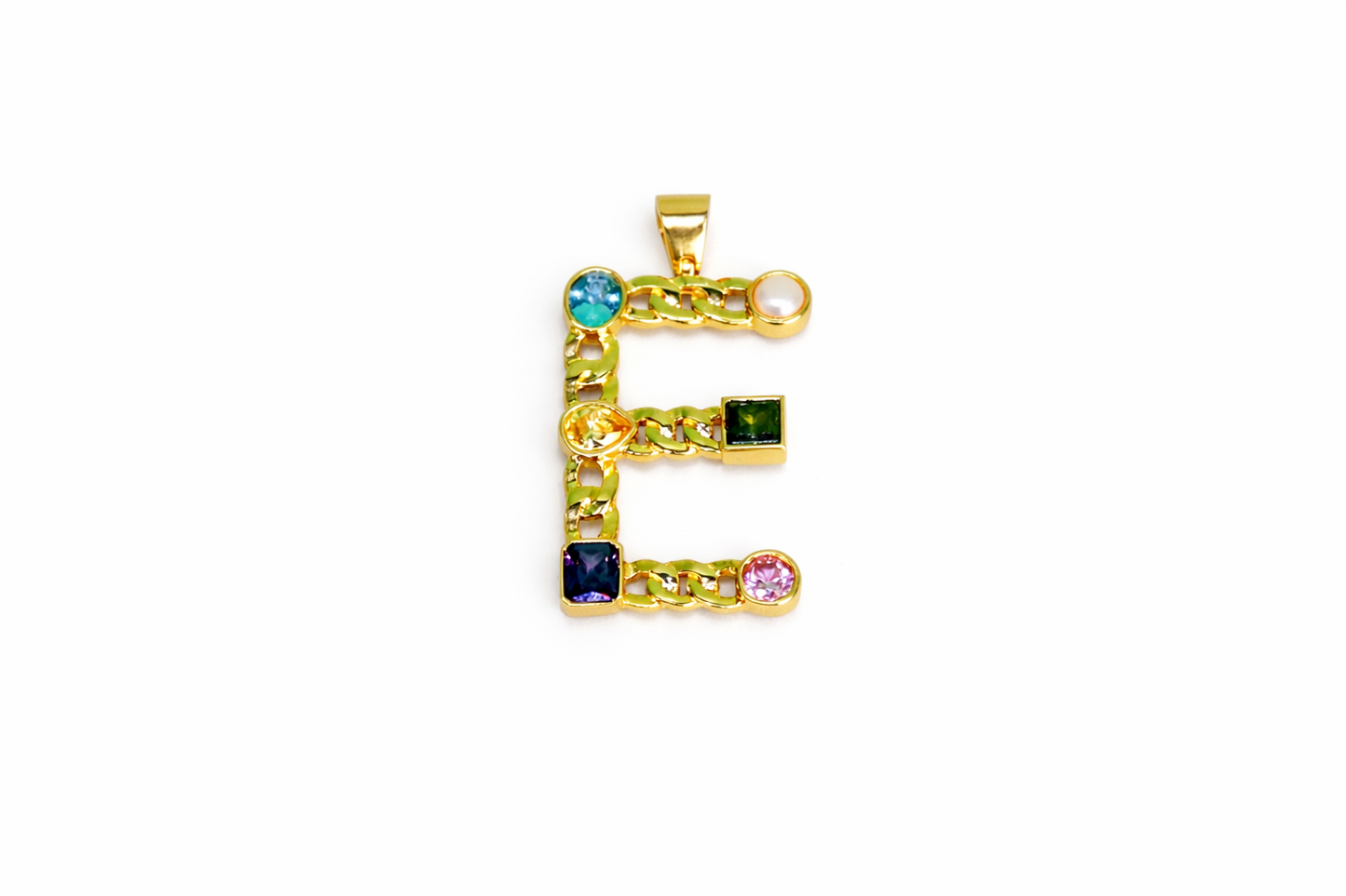 Gemstone Pendant Initial
