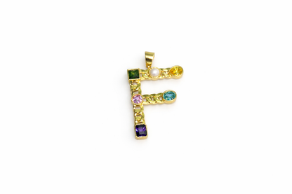Gemstone Pendant Initial