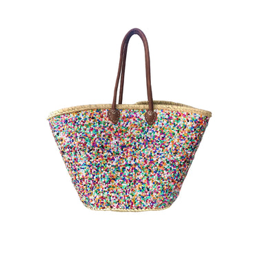 Handwoven Baskets with Leather Handles