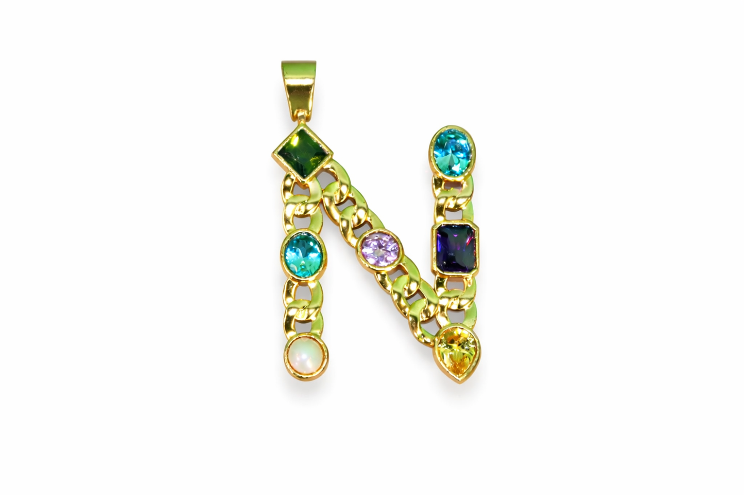 Gemstone Pendant Initial