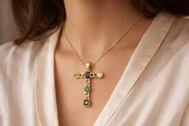 Gemstone Pendant Initial