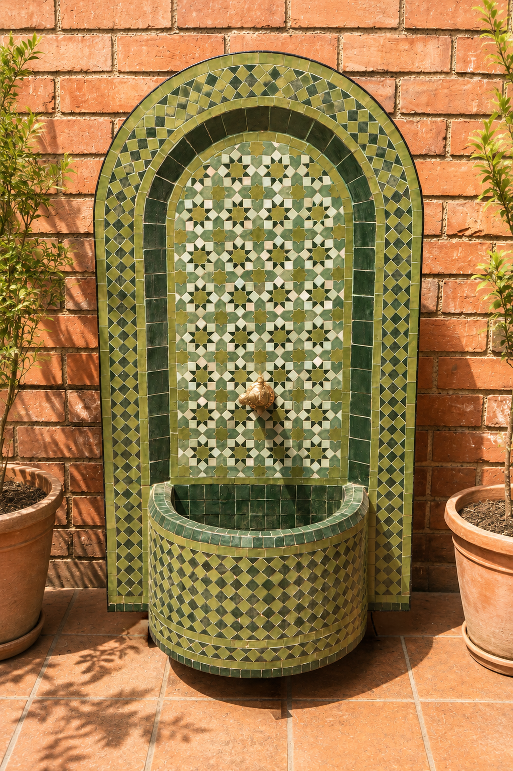 Moroccan wall fountain
