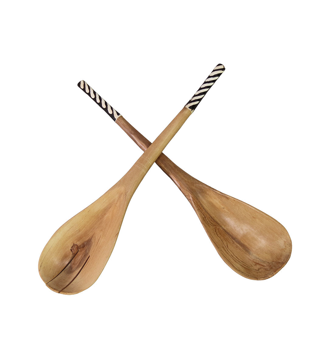 Wooden Bone Batik Salad Server