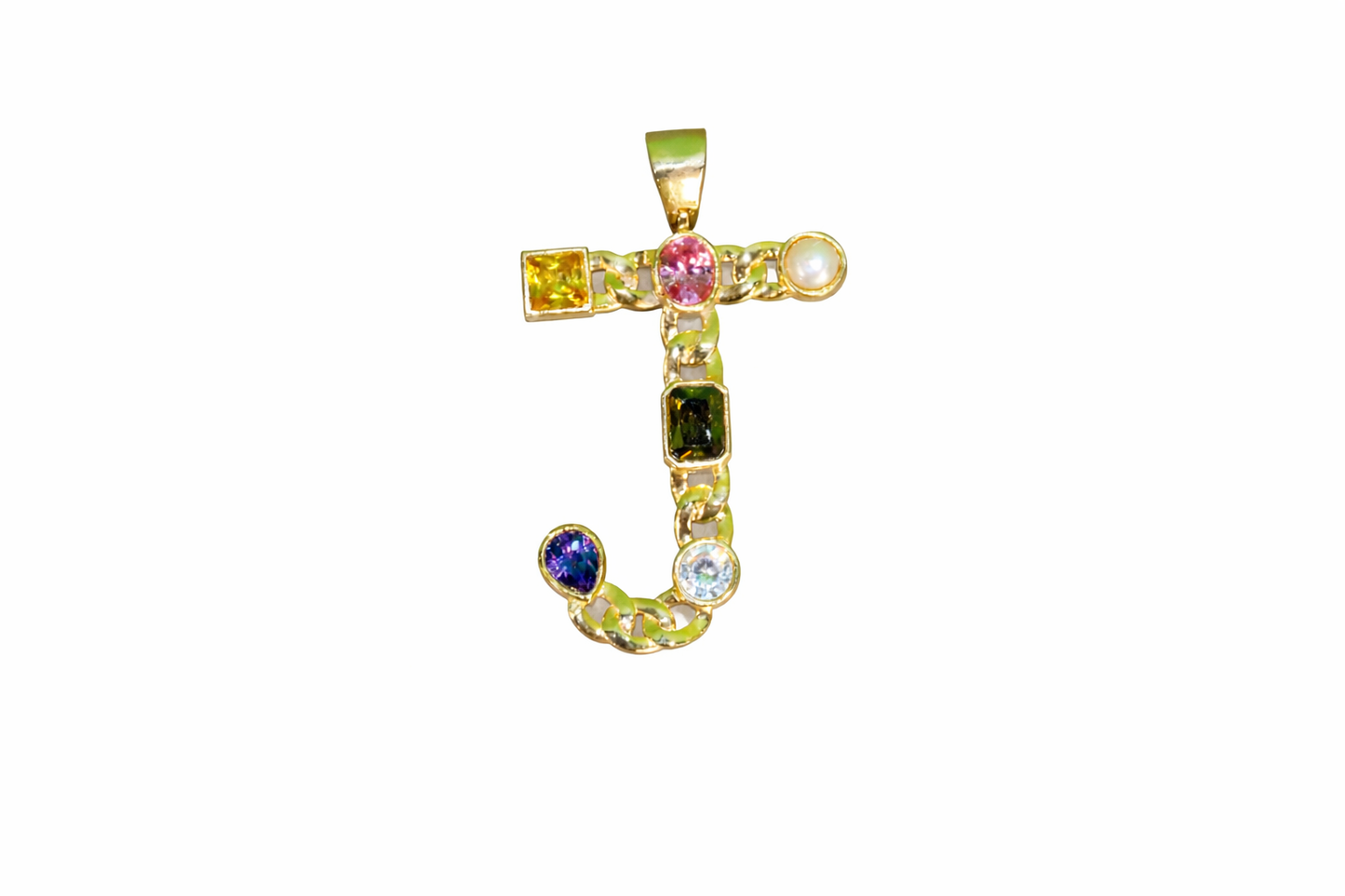 Gemstone Pendant Initial
