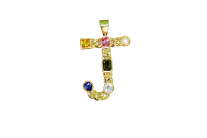Gemstone Pendant Initial