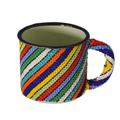 Beaded Enamel Coffee Mugs