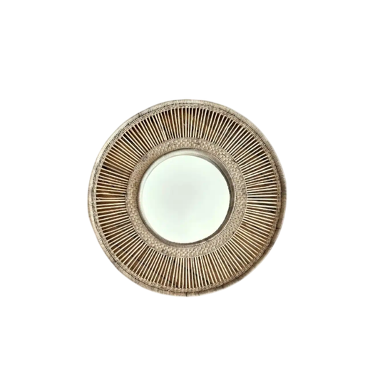 Round Cane Mirror