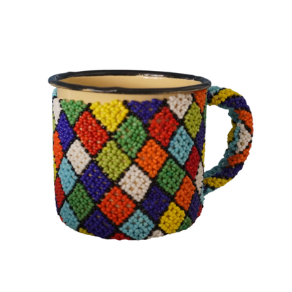 Beaded Enamel Coffee Mugs