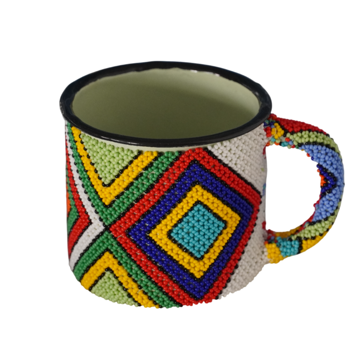 Beaded Enamel Coffee Mugs