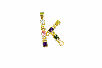 Gemstone Pendant Initial