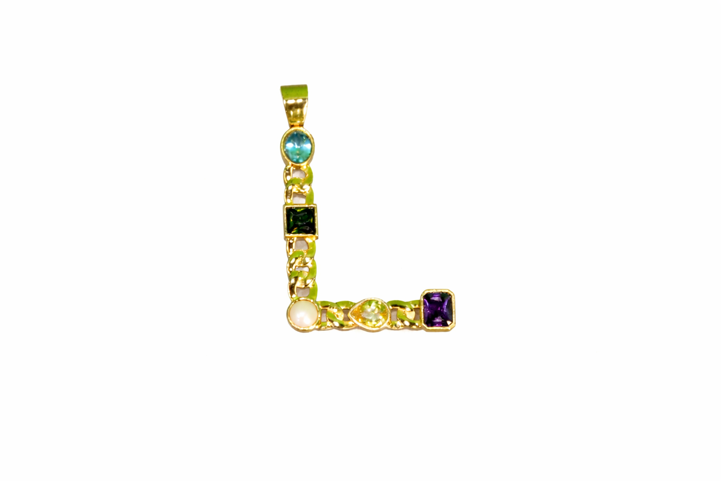 Gemstone Pendant Initial