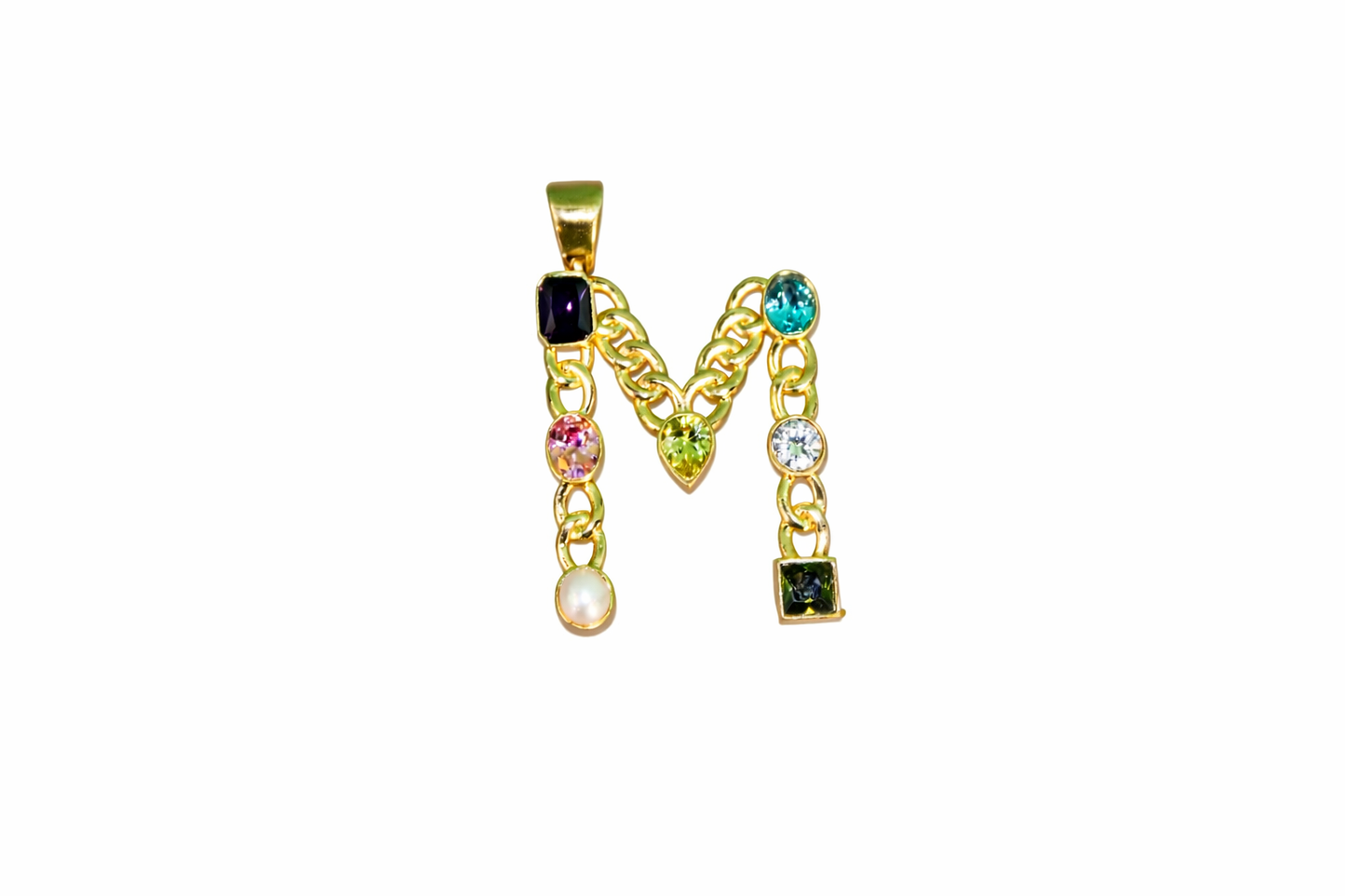 Gemstone Pendant Initial