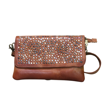 Leather crossbody clutch