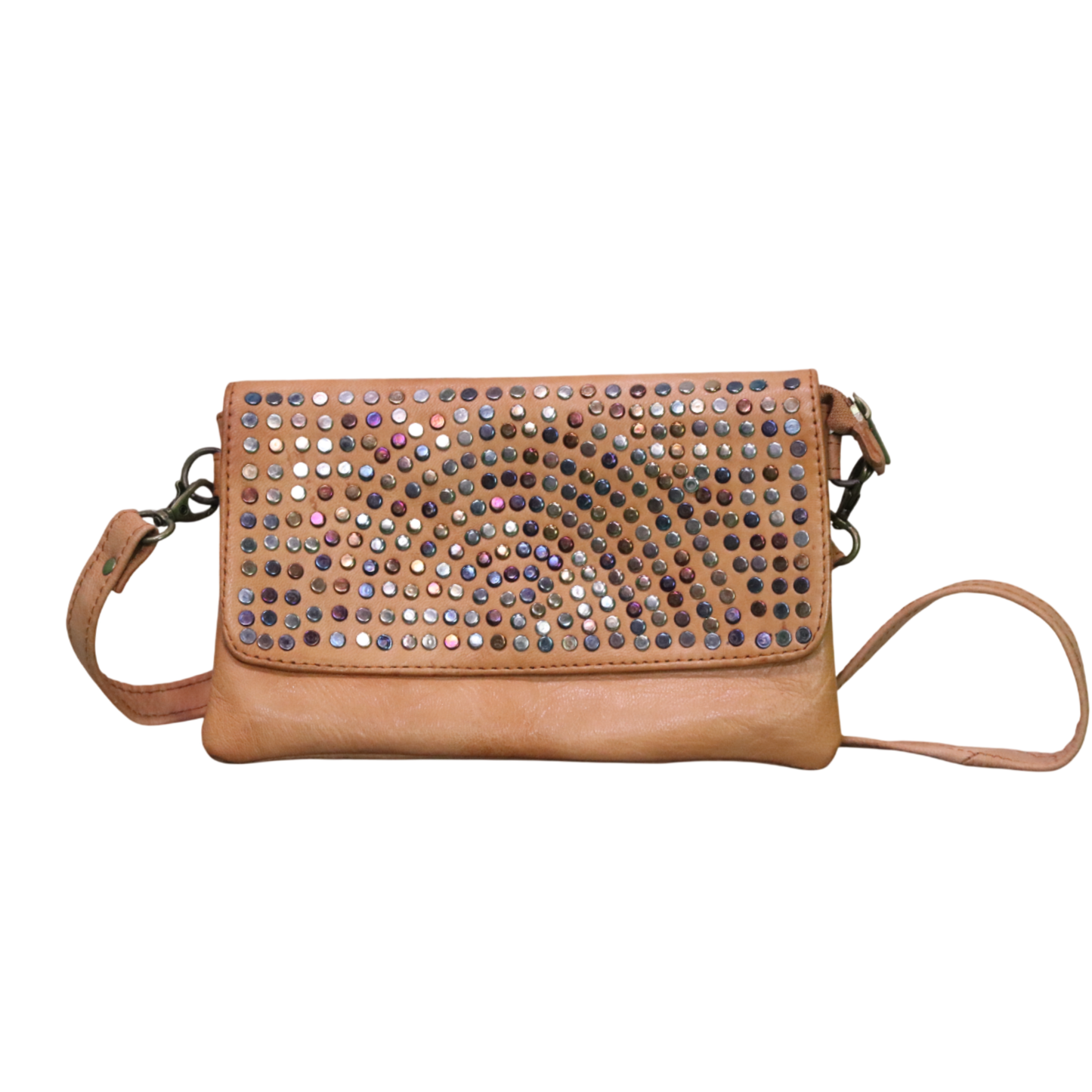 Leather crossbody clutch