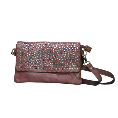 Leather crossbody clutch
