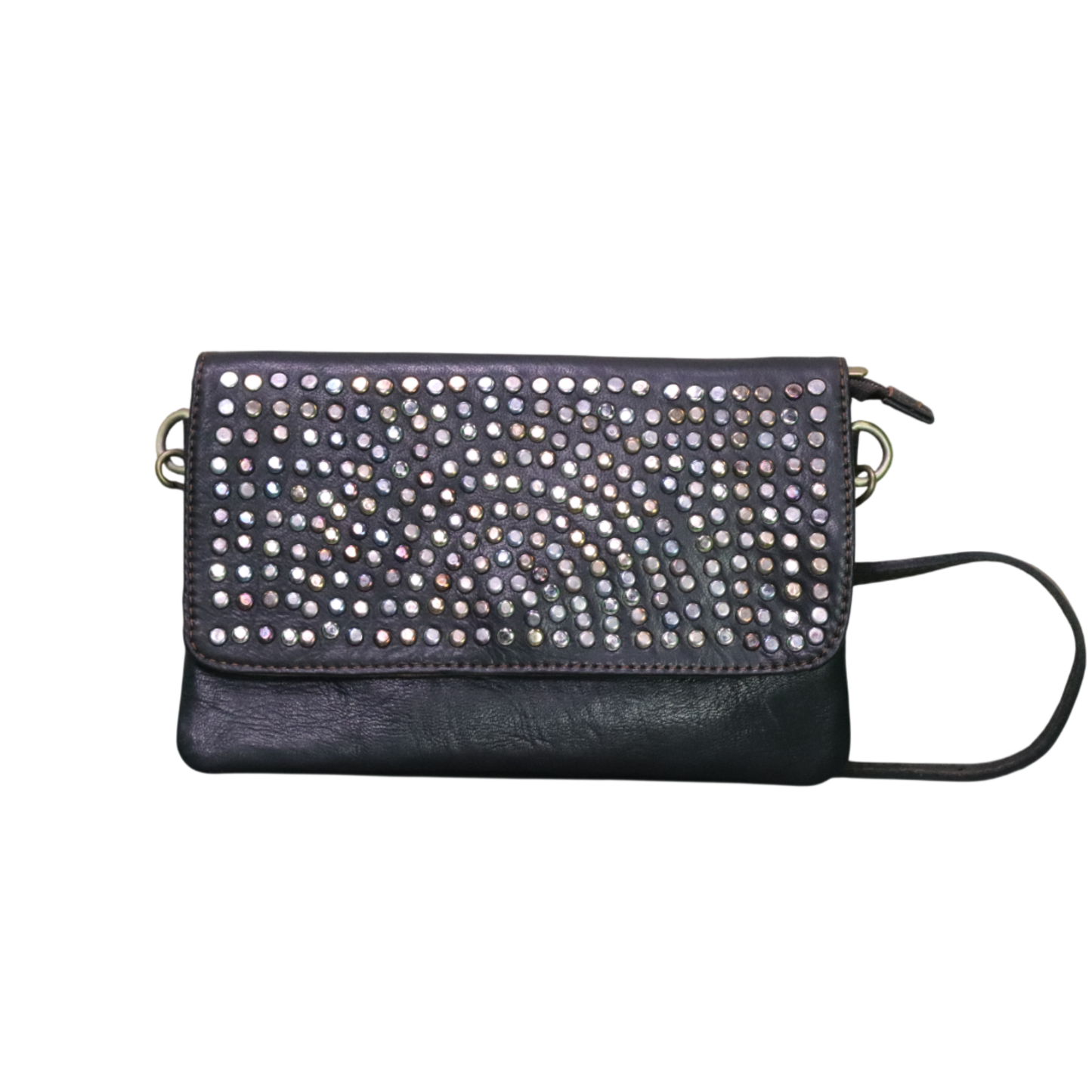 Leather crossbody clutch