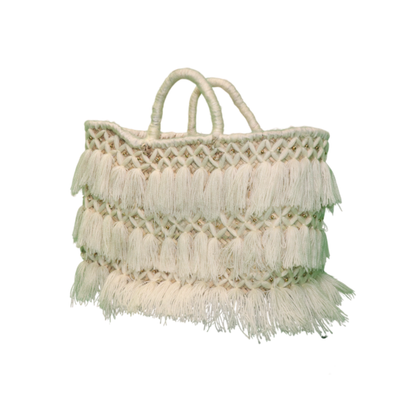 Handwoven Baskets with Leather Handles