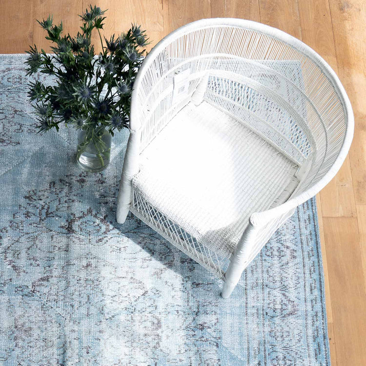 Traditional (White) Malawi Cane Chair with cushion