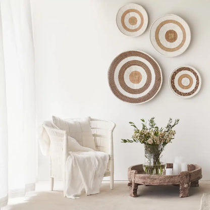 Traditional (White) Malawi Cane Chair with cushion