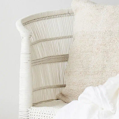 Traditional (White) Malawi Cane Chair with cushion