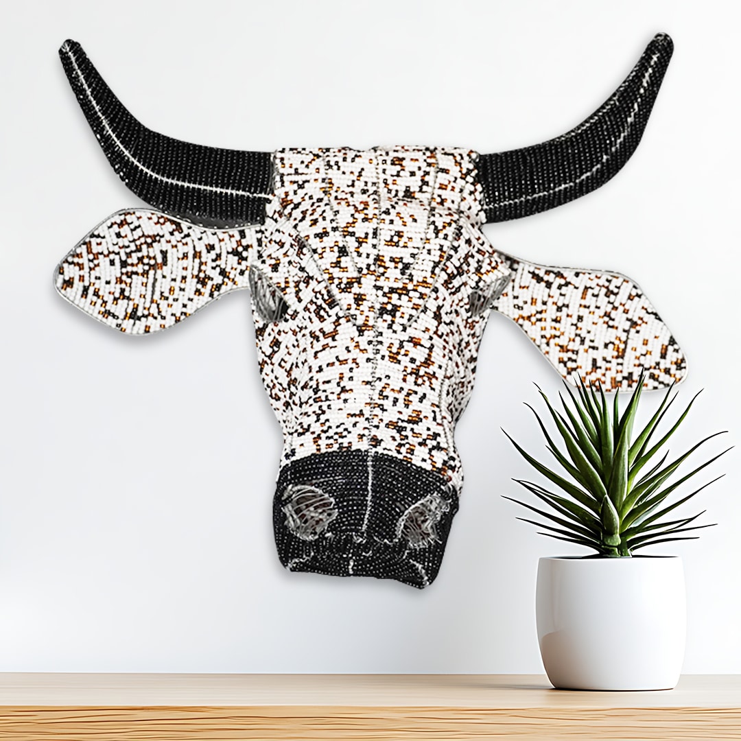 Beaded Cow's Head