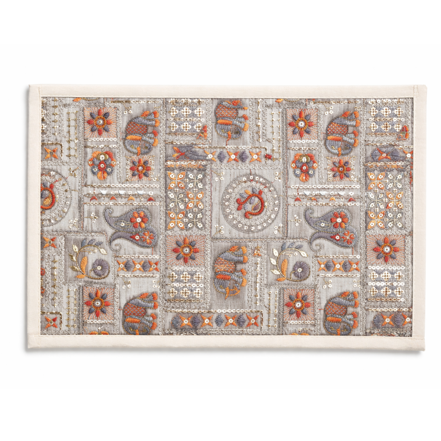Jaipur Garden Collection Embroidered Placemat Set of 6
