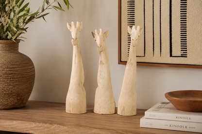 Sculpted Giraffe Heads - set of three