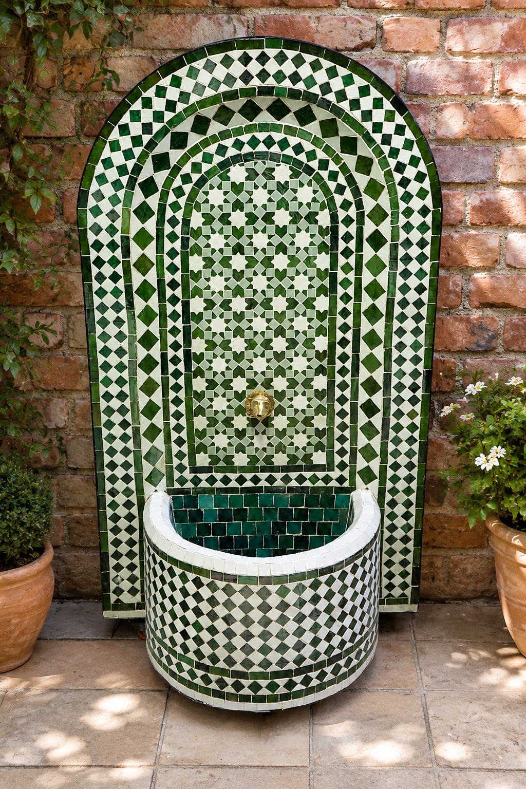 Moroccan wall fountain
